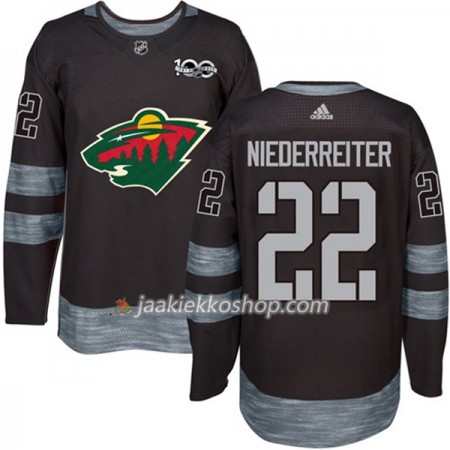 Miehille NHL Minnesota Wild Pelipaita Nino Niederreiter 22 1917-2017 100th Anniversary Adidas Musta Authentic